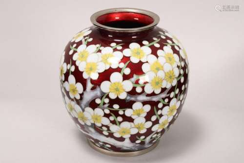Japanese Ginbari Cloisonne Vase,