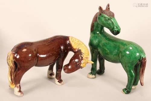 Pair of Chinese Glazed Horses,