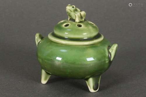 Japanese Celadon Censer and Cover,