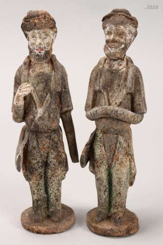 Two Early Chinese Pottery Figures,