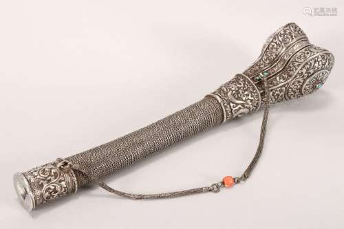 19th Century Tibetan Silver Kangling/Trumpet,