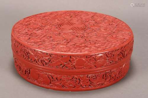 Chinese Red Lacquer Box and Cover,