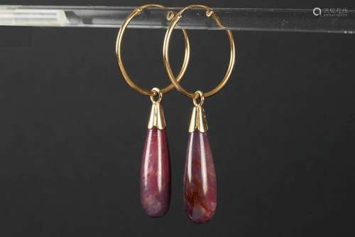 pair of earrings with Creole model in yellow gold (18 carat)...