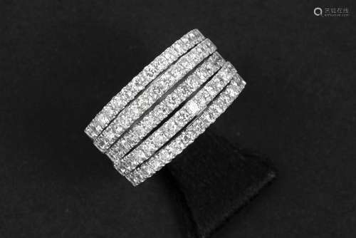 nice modern ring in white gold (18 carat) with ca 2,20 carat...