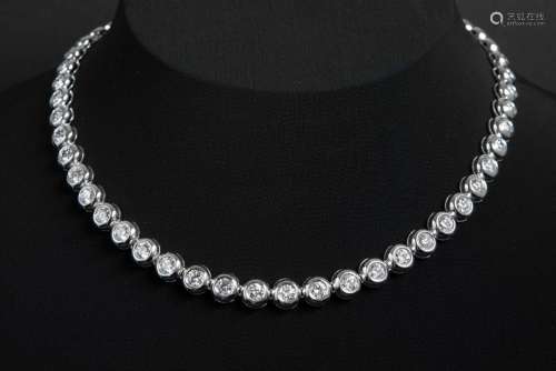 elegant necklace in white gold (18 carat) with 54 brilliants...