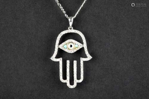"Khamsa" - pendant in white gold (18 carat) with t...