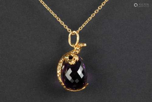 Russian marked pendant in yellow gold (14 carat) with a ca 1...