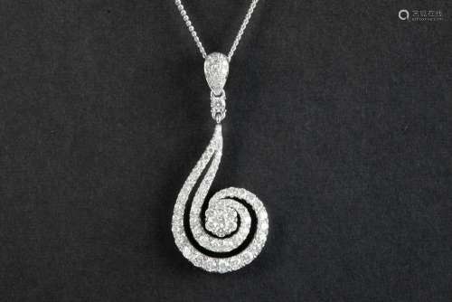 boteh-shaped pendant in white gold (18 carat) with more then...