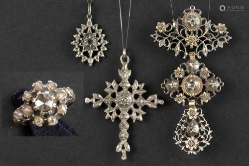 small collection of 18th Cent. Flemish jewels in gold and si...