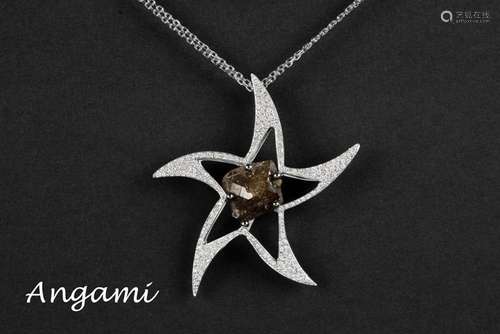 Italian AnGami signed starshaped pendant in white gold (18 c...