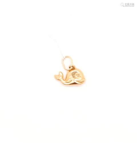 PENDENTIF "BALEINE" EN OR JAUNE<br />
Pb : 0,9 grs