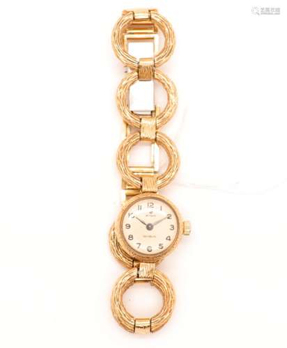 MONTRE DE FEMME EN PLAQUÉ OR AIRAIN "INCABLOC"<br ...