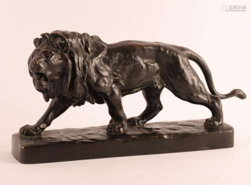 SCULPTURE "LION RGISSANT" de Louis VIDAL (1831-189...