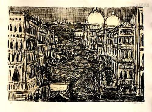 LITHOGRAPHIE "GRAND CANAL À VENISE" par André COTT...