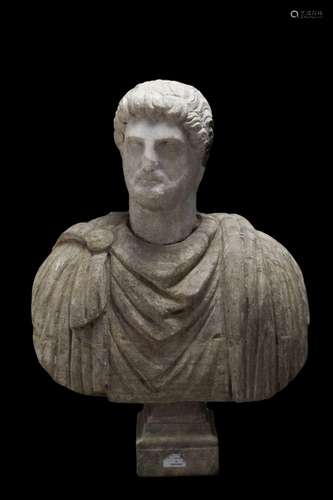 MARBLE BUST OF EMPEROR HADRIAN