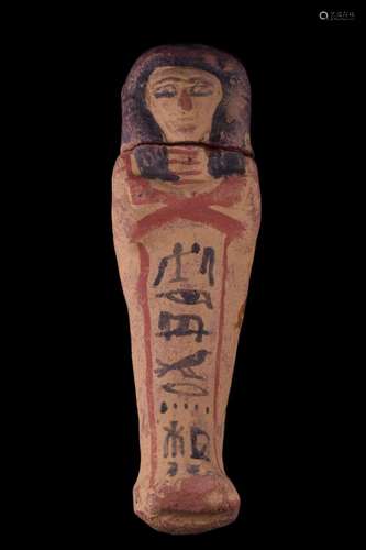 EGYPTIAN TERRACOTTA PAINTED SHABTI