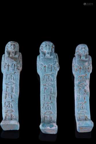 ANCIENT EGYPTIAN FAIENCE SHABTI GROUP