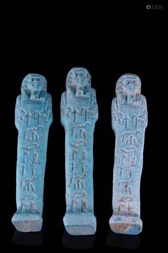 ANCIENT EGYPTIAN FAIENCE USHABTI GROUP