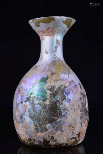 ANCIENT ROMAN GLASS FLASK