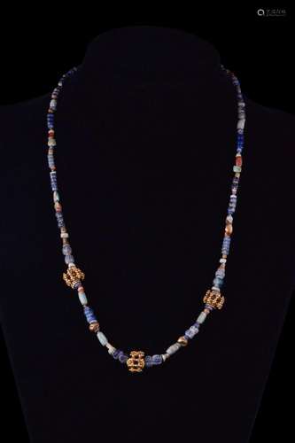 HELLENISTIC GOLD AND LAPIS LAZULI NECKLACE