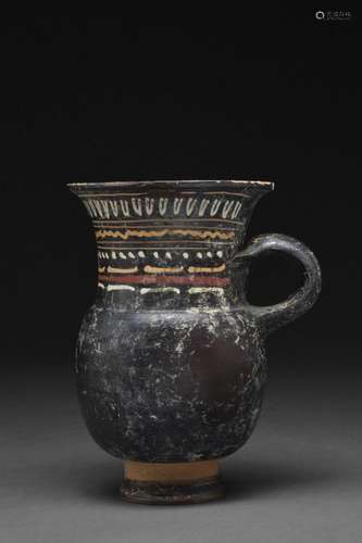 GREEK GNATHIAN TERRACOTTA THISTLE MUG WITH DECORATION