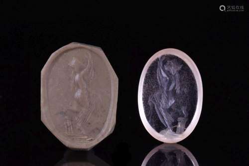 HELLENISTIC ROCK CRYSTAL RING STONE WITH APHRODITES