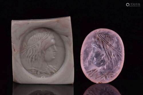 ROMAN CHALCEDONY RING STONE WITH APOLLO