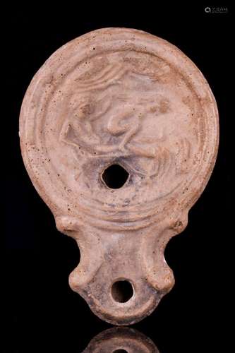 ROMAN OIL LAMP WITH EROTIC SCENE