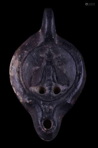 ROMAN TERRACOTTA OIL LAMP WITH CICADA