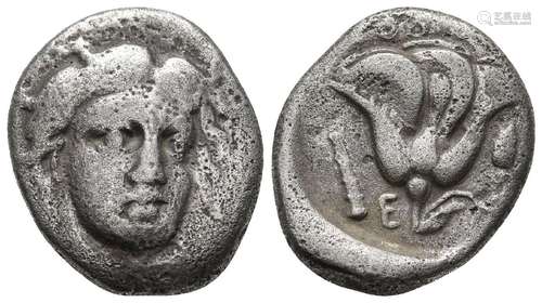 ISLANDS OFF KARIA, RHODES, AR DIDRACHM, CA. 340-316 BC