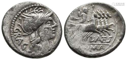 L. ANTESTIUS GRAGULUS, AR DENARIUS, ROME MINT, 136 BC.