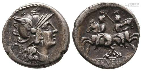 ROMAN REPUBLIC<br />
C. SERVILIUS M.F. 136 BC.ROME. AR DENAR...