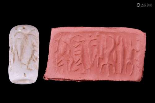 NORTH-WEST IRAN WHITE MARBLE CYLINDER SEAL- ORIGINAL LAMBERT...