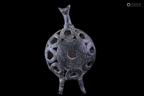 WESTERN ASIATIC BRONZE OPENWORK PENDANT FIGURE