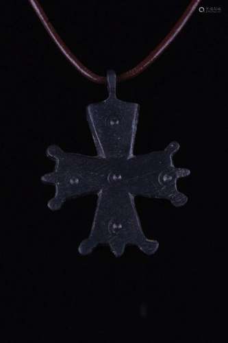 CRUSADERS PERIOD BRONZE CROSS WITH SUN SYMBOLS