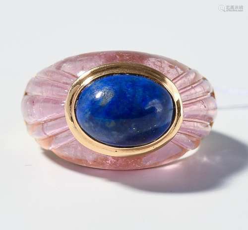 Rosenquarz-Lapis-Lazuli-Ring