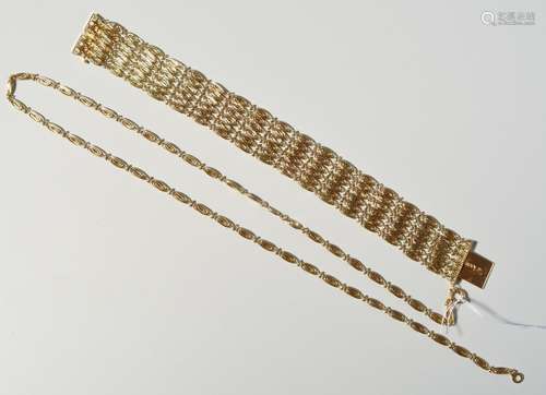 Gold-Bracelet mit Kette