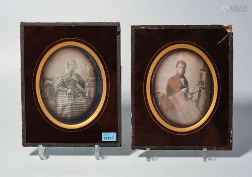 Lot: 2 grosse Daguerreotypien