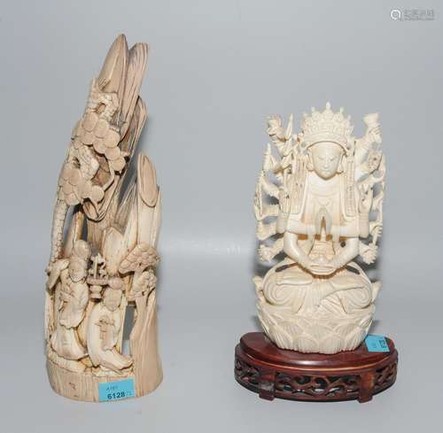 Lot: 2 Elfenbeinfiguren