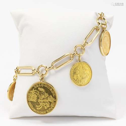 A 14 carat gold charm bracelet