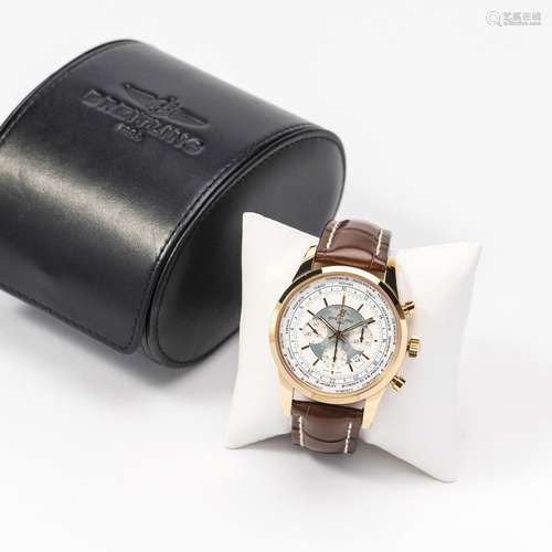 An 18 carat rose gold Breitling Transocean wristwatch Late 2...