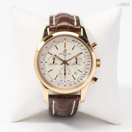 An 18 carat white gold Breitling Transocean Limited to 200 p...