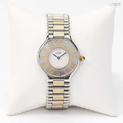 A stainless steel Le Must de Cartier wristwatch