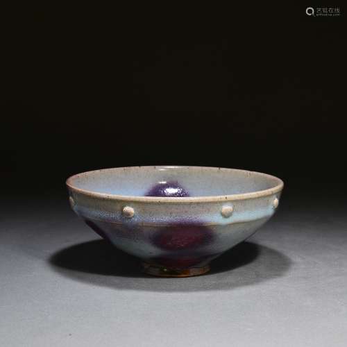Jun Kiln red-spotted bamboo hat bowl