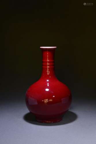 Red glaze string pattern celestial ball vase