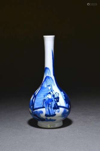 Blue and white opera figure flask