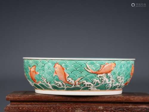 Multicolored Carp Carp Seawater Pattern Bowl