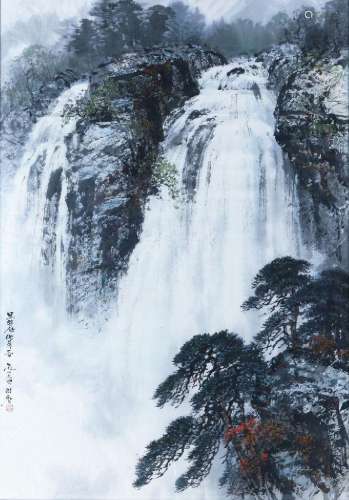Papierschilderij, landschap, China