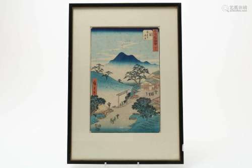 HIROSHIGE ANDO, houtdruk Shrine at Seki