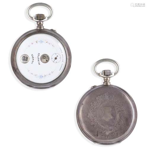 SALTERELLO, OROLOGIO DA TASCA IN ARGENTO CON ORE SALTANTI, C...